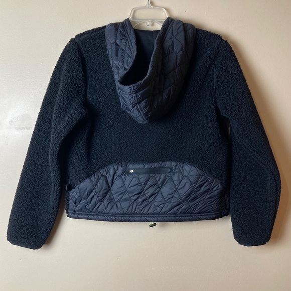 NWT Joy Lab Full Zip Sherpa Jacket with Hood Black - Picture 4 of 10